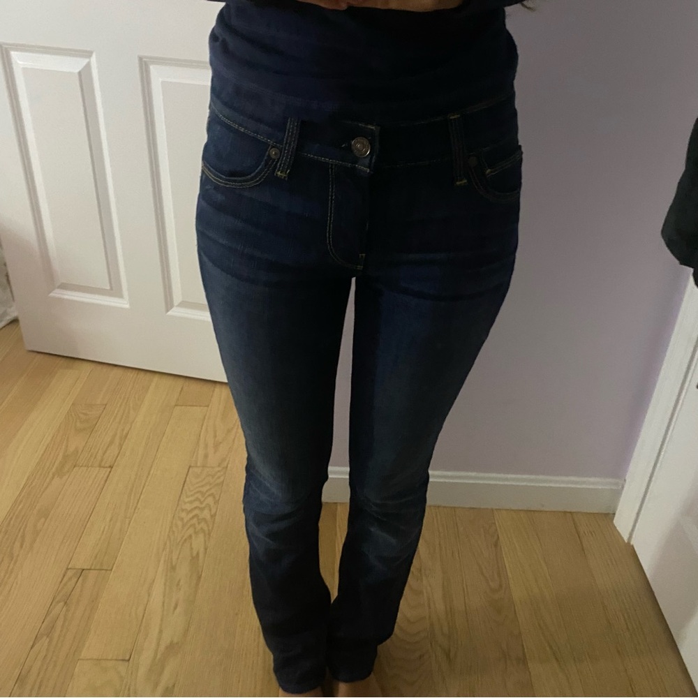 7 For All Mankind Women's Dark Blue Straight Leg Jeans